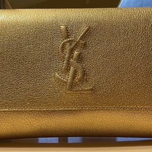 Yves St. Laurent Belle du Jour Clutch Gold Rive Gauche Bag Purse